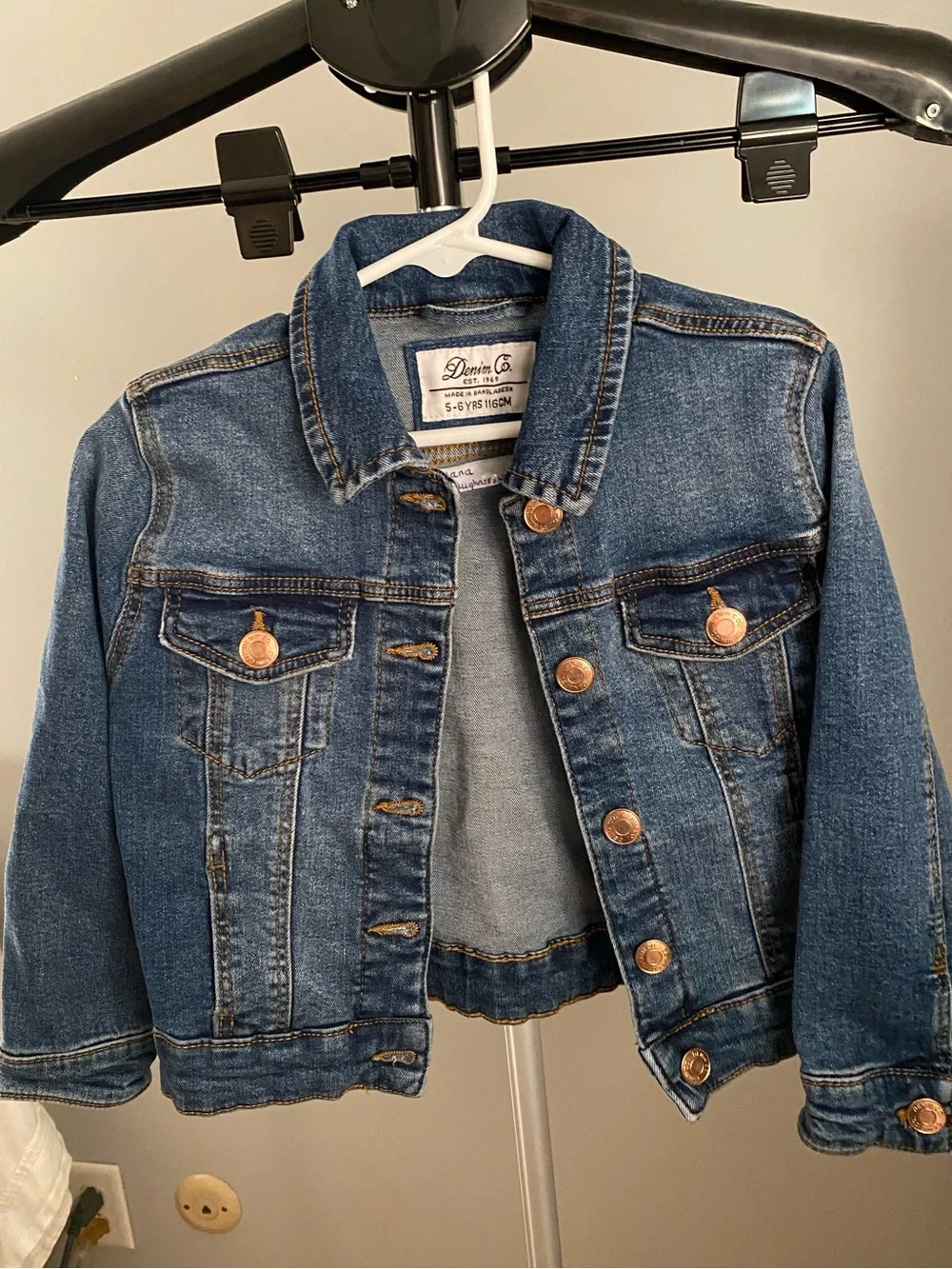 Denim Co. Girls Blue Stretch Denim Jacket Size 5-6 Years